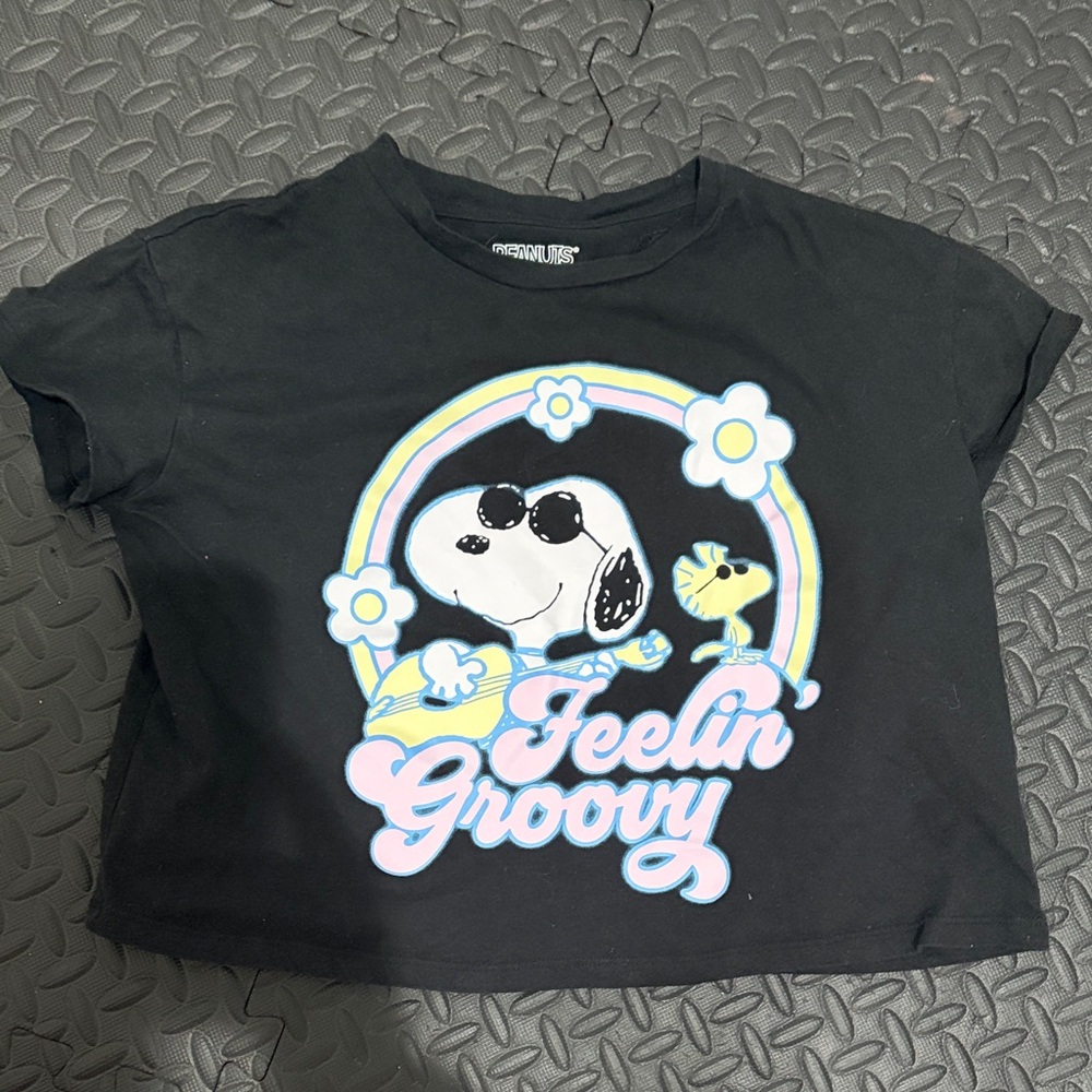 Peanuts Black Snoopy 'Feelin Groovy'  T-Shirt